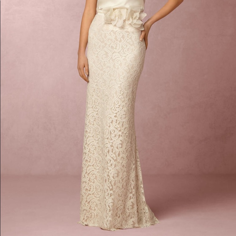 BHLDN Tadashi Shoji lace maxi skirt